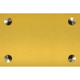 Plaque funéraire avec nom et date en métal doré - Laiton brillant