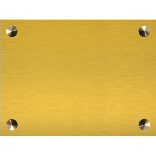 Plaque funéraire avec nom et date en métal doré - Laiton brillant
