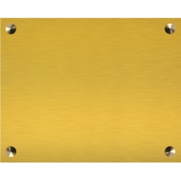 Plaque funéraire avec nom et date en métal doré - Laiton brillant