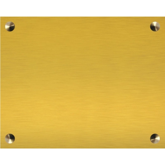 Plaque funéraire avec nom et date en métal doré - Laiton brillant