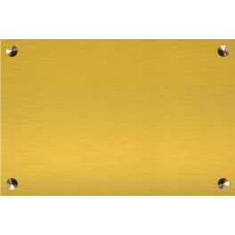 Plaque funéraire avec nom et date en métal doré - Laiton brillant