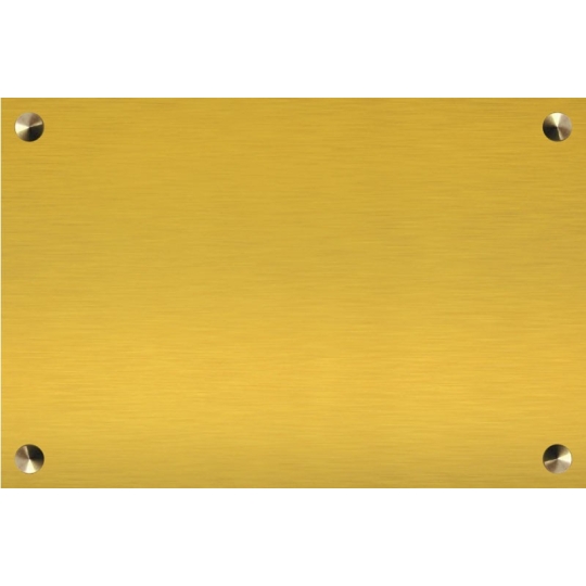 Plaque funéraire avec nom et date en métal doré - Laiton brillant