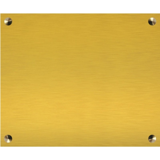 Plaque funéraire avec nom et date en métal doré - Laiton brillant