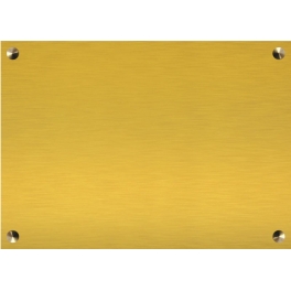 Plaque funéraire avec nom et date en métal doré - Laiton brillant