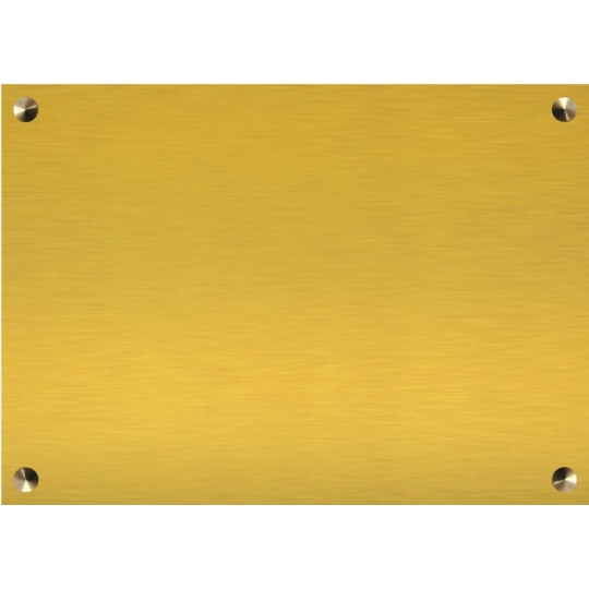 Plaque funéraire avec nom et date en métal doré - Laiton brillant