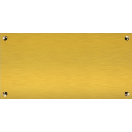 Plaque funéraire avec nom et date en métal doré - Laiton brillant