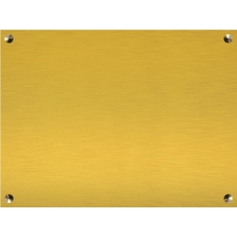 Plaque funéraire avec nom et date en métal doré - Laiton brillant