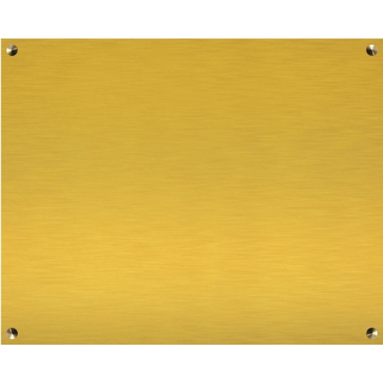 Plaque funéraire avec nom et date en métal doré - Laiton brillant