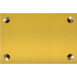 Plaque funéraire avec nom et date en métal doré - Laiton brillant
