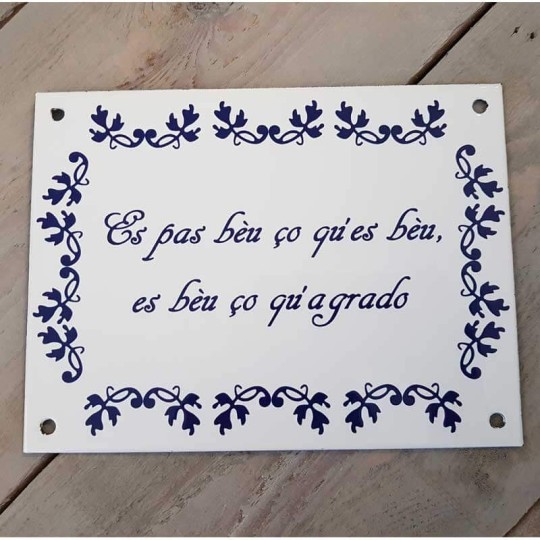 Plaque émaillée fleurs bleues Plaque émaillée fleurs bleues