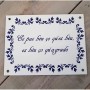 Plaque émaillée fleurs bleues Plaque émaillée fleurs bleues