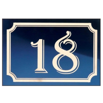 Numéro Aluminium - Fixations : Percée avec vis et cabochons- Couleurs : Bleu - Personnalisé