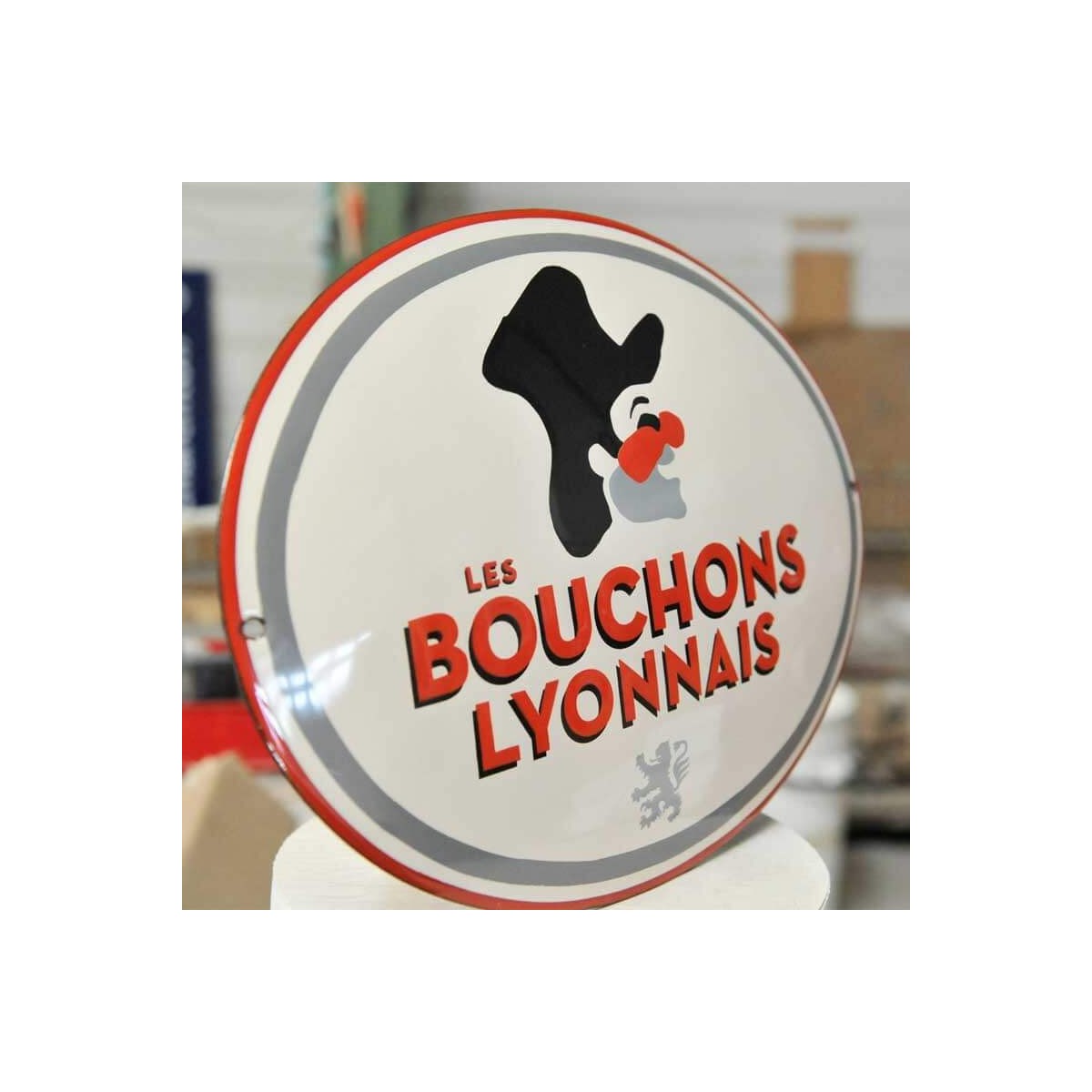 Plaque émail Bouchons Lyonnais