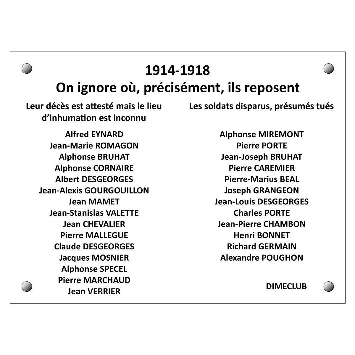 Commande DIMECLUB Commande DIMECLUB