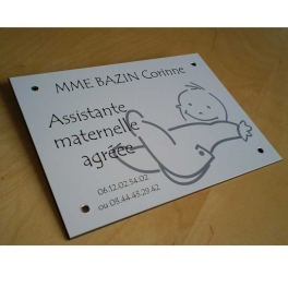 Plaque nounou avec illustration de bébé | Plaque Personalisée