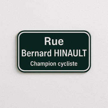 Plaque émaillée bord arrondis fixation poteau | Plaque Personnalisée