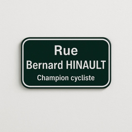 Plaque émaillée bord arrondis fixation poteau | Plaque Personnalisée