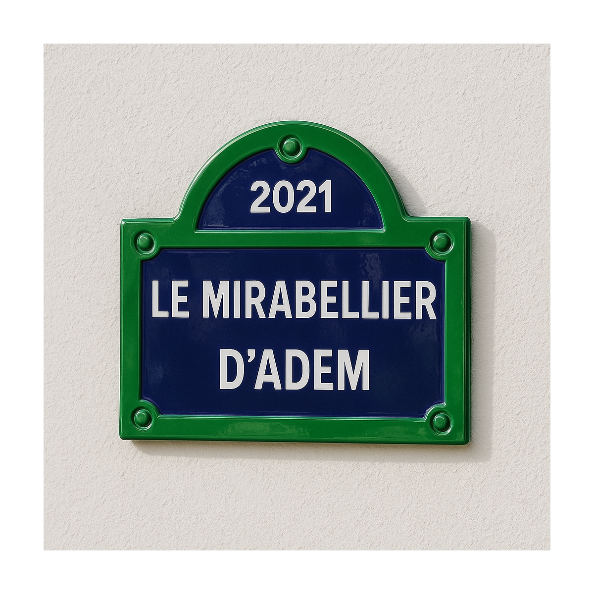 Plaque de rue Paris avec fronton