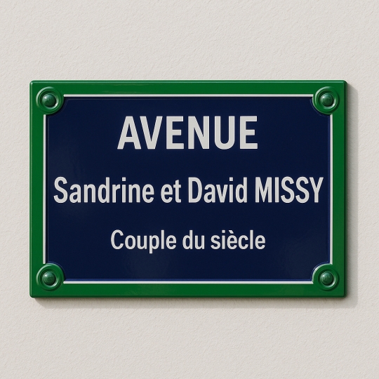 Plaque de rue émaillée Paris rectangle l Plaque Personnalisée