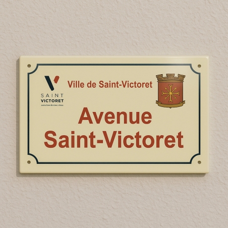 Plaque de rue du terroir village avec blason | Plaque Personnalisée