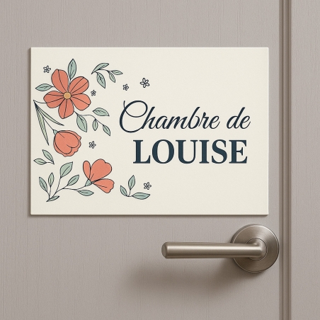 Plaque de porte Fleurs