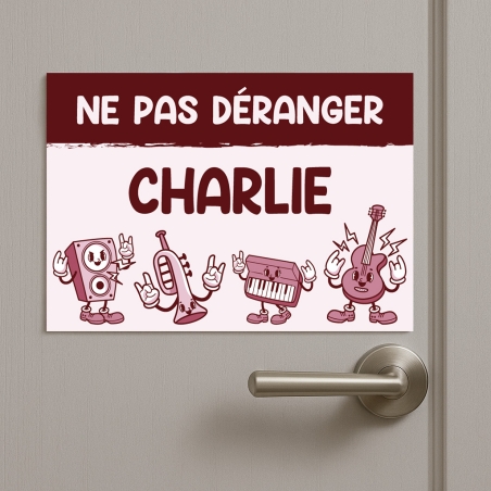 Plaque de porte Musique