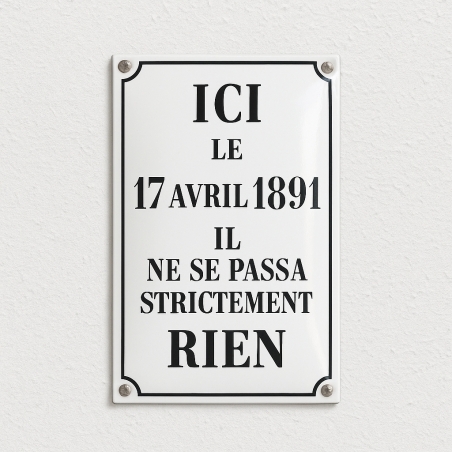 Achat d'un plaque en émail Humoristique à personnaliser avec votre blague