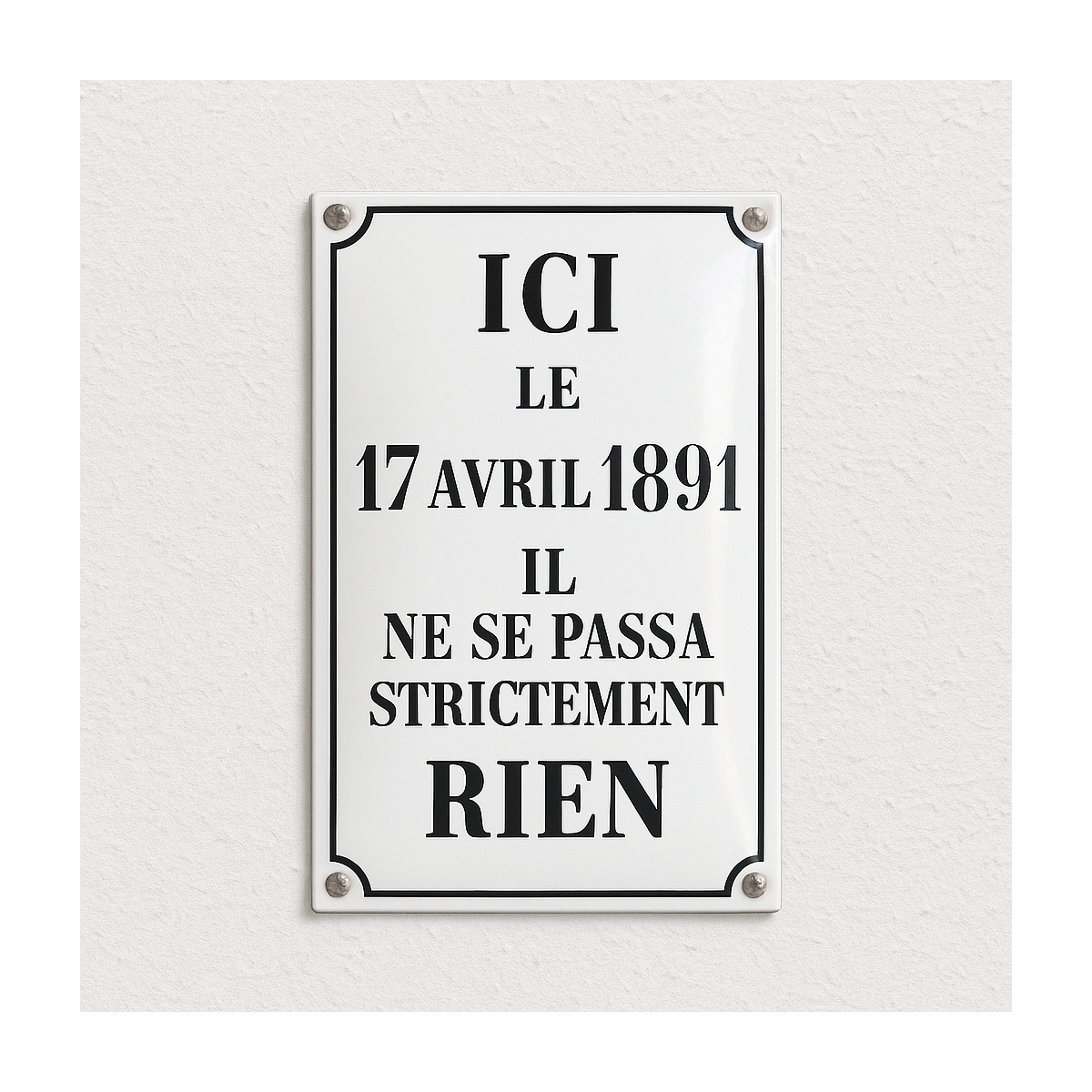 Achat d'un plaque en émail Humoristique à personnaliser avec votre blague