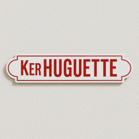 Plaque émaillée personnalisable avec une forme spécifique - Type rétro