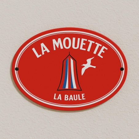 Pancarte en fer type émail pour maison de bord mer -  Création sur mesure
