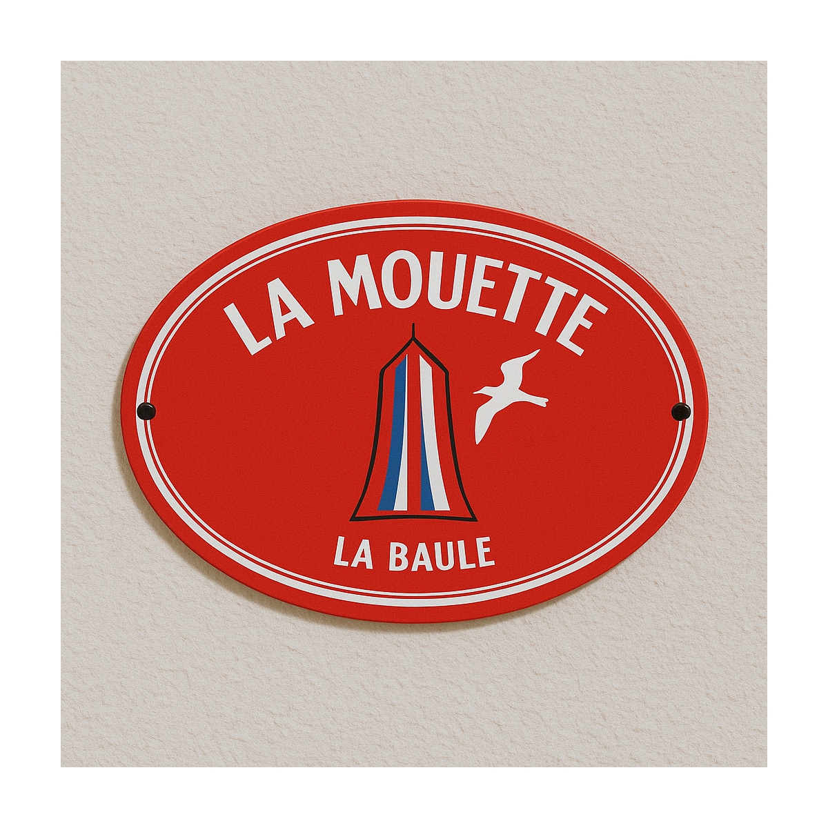 Pancarte en fer type émail pour maison de bord mer -  Création sur mesure