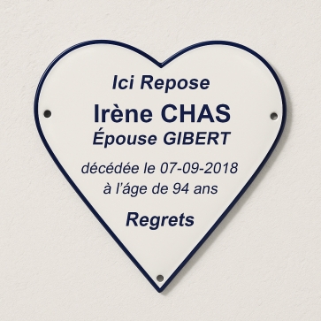 Plaque acier émaillé en forme de coeur | Plaque Personnalisée