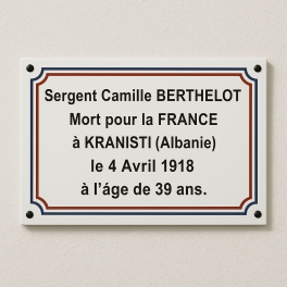 Plaque souvenir - Plaque commémorative en métal émaillé - sur mesure