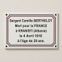 Plaque souvenir - Plaque commémorative en métal émaillé - sur mesure
