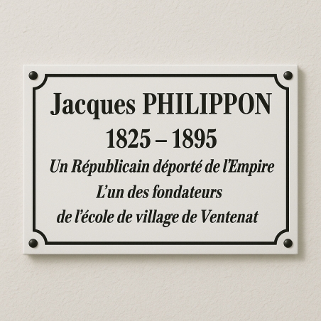 Plaque de cimétière avec encadrement - Fabrication 100% Française