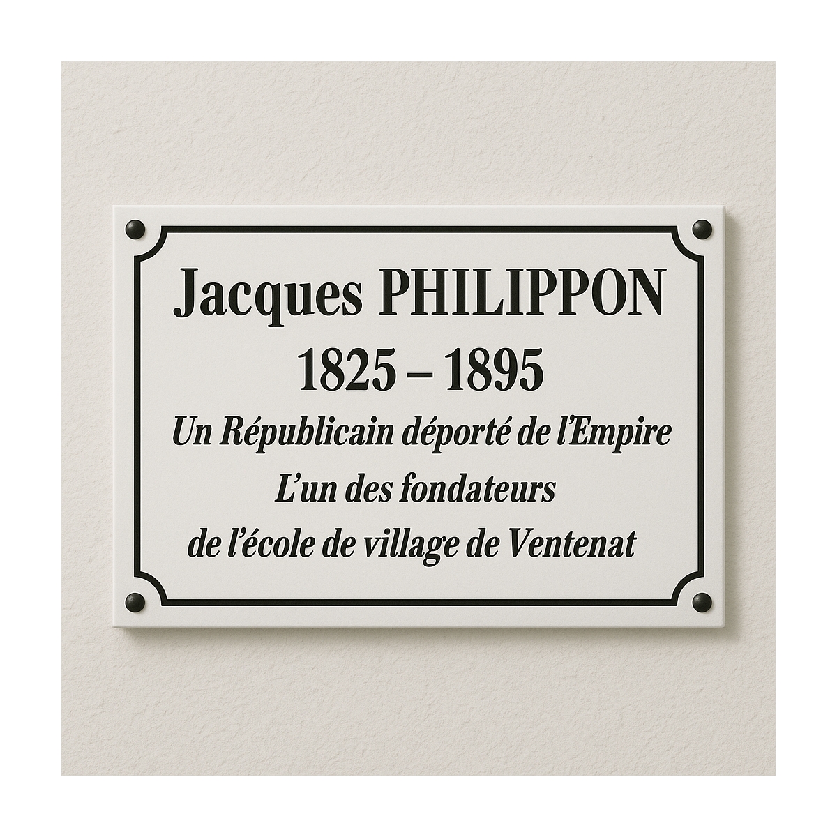 Plaque de cimétière avec encadrement - Fabrication 100% Française