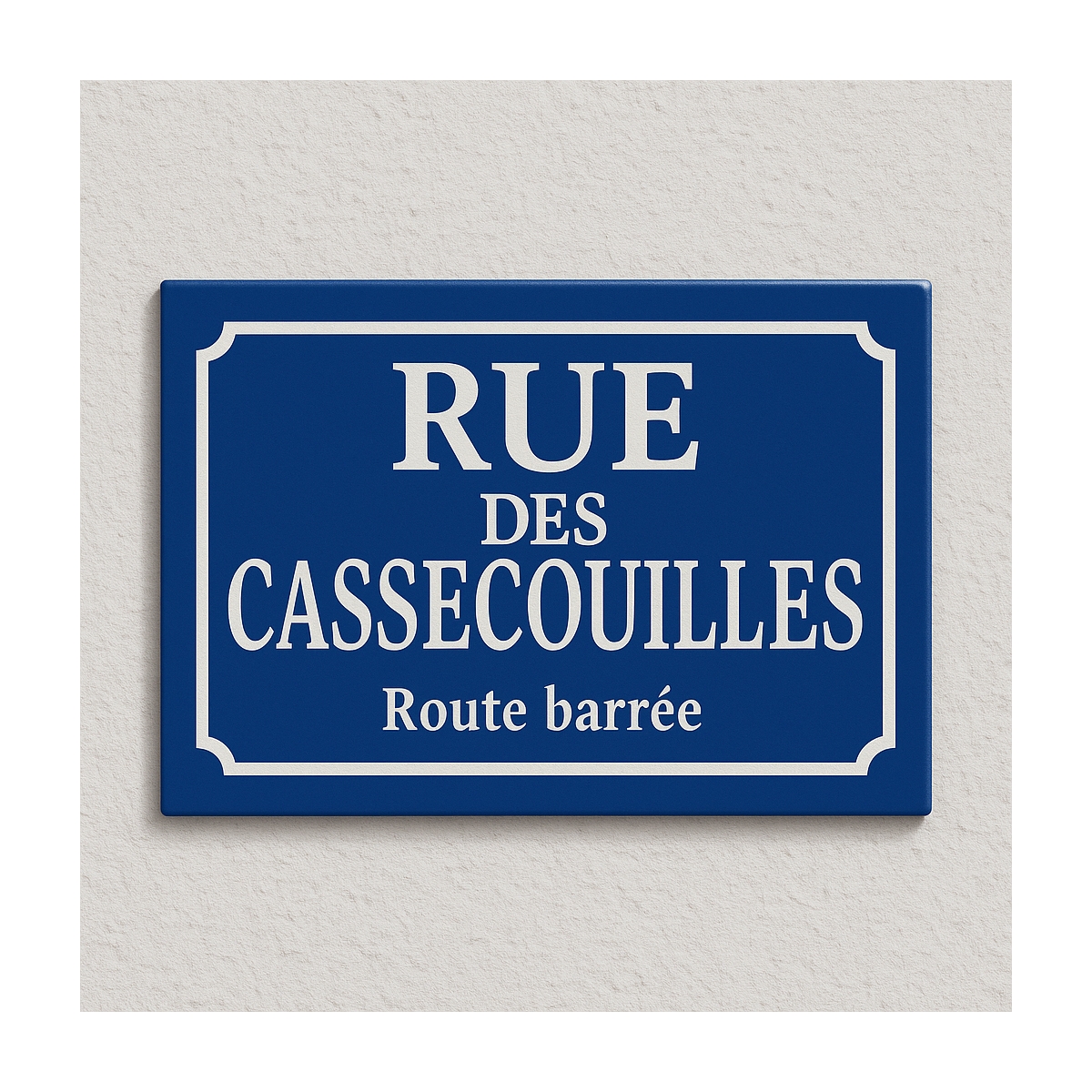 Plaque de rue avec un message rigolo - Achat d'une plaque personnalisée Plaque de rue avec un message rigolo - Achat d'une plaque personnalisée