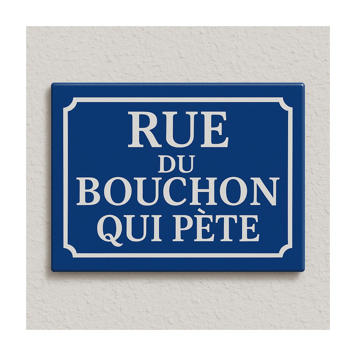 Vente d'un panneau de rue - texte rigolo - couleur bleu - lettre blanche Vente d'un panneau de rue - texte rigolo - couleur bleu - lettre blanche