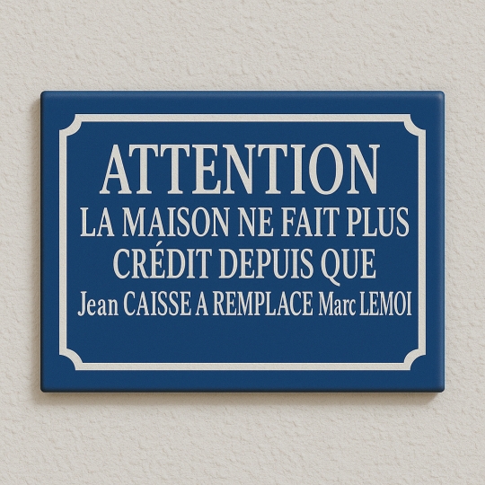 Pancarte de décoration de bar ou commerce : Pas de Crédit - pas cher