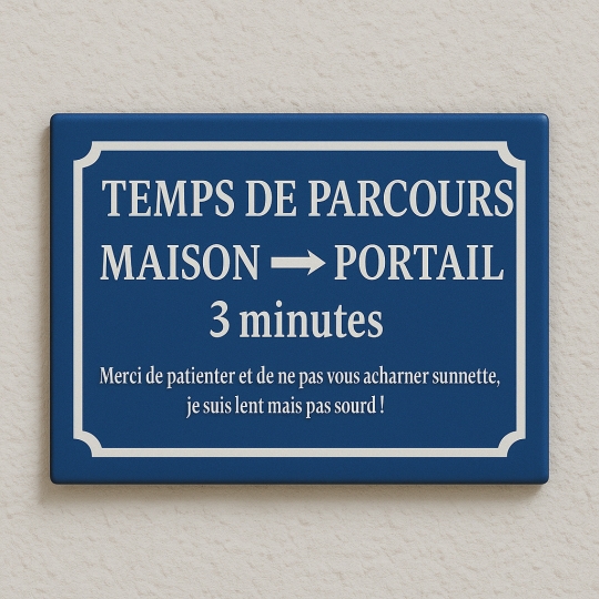 Plaque de chien - Texte rigolo - Pour chien gentil - support aluminium