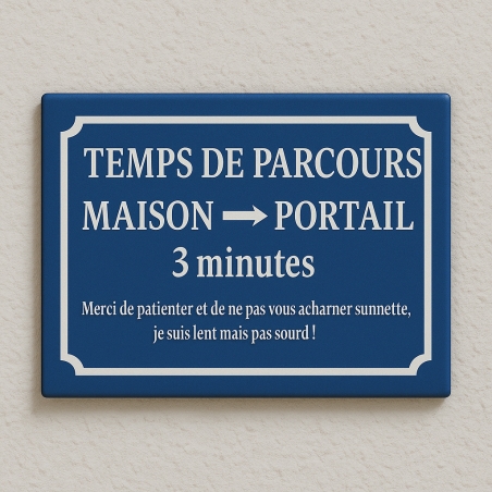 Plaque de chien - Texte rigolo - Pour chien gentil - support aluminium