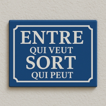 Plaque rigolote pour signaler la présence d'un chien dans votre jardin