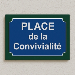 Plaque de rue parisienne à votre nom - Format 27x19cm - 4 lignes de texte