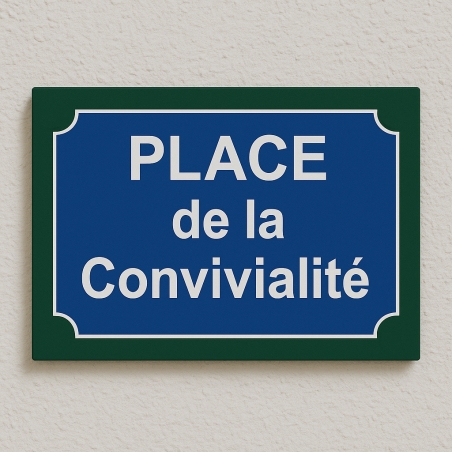 Plaque de rue parisienne à votre nom - Format 27x19cm - 4 lignes de texte