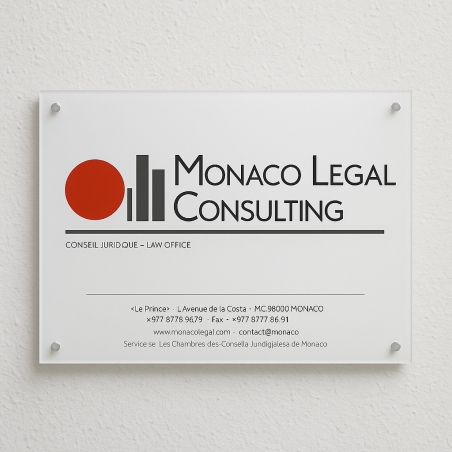 Plaque de société avec logo de couleur - fond opaque - devis gratuit