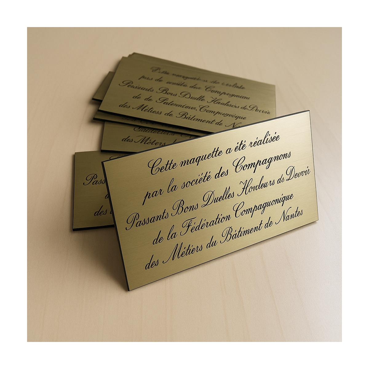 Gravure laser sur étiquette plastique couleur argent ou or brossé