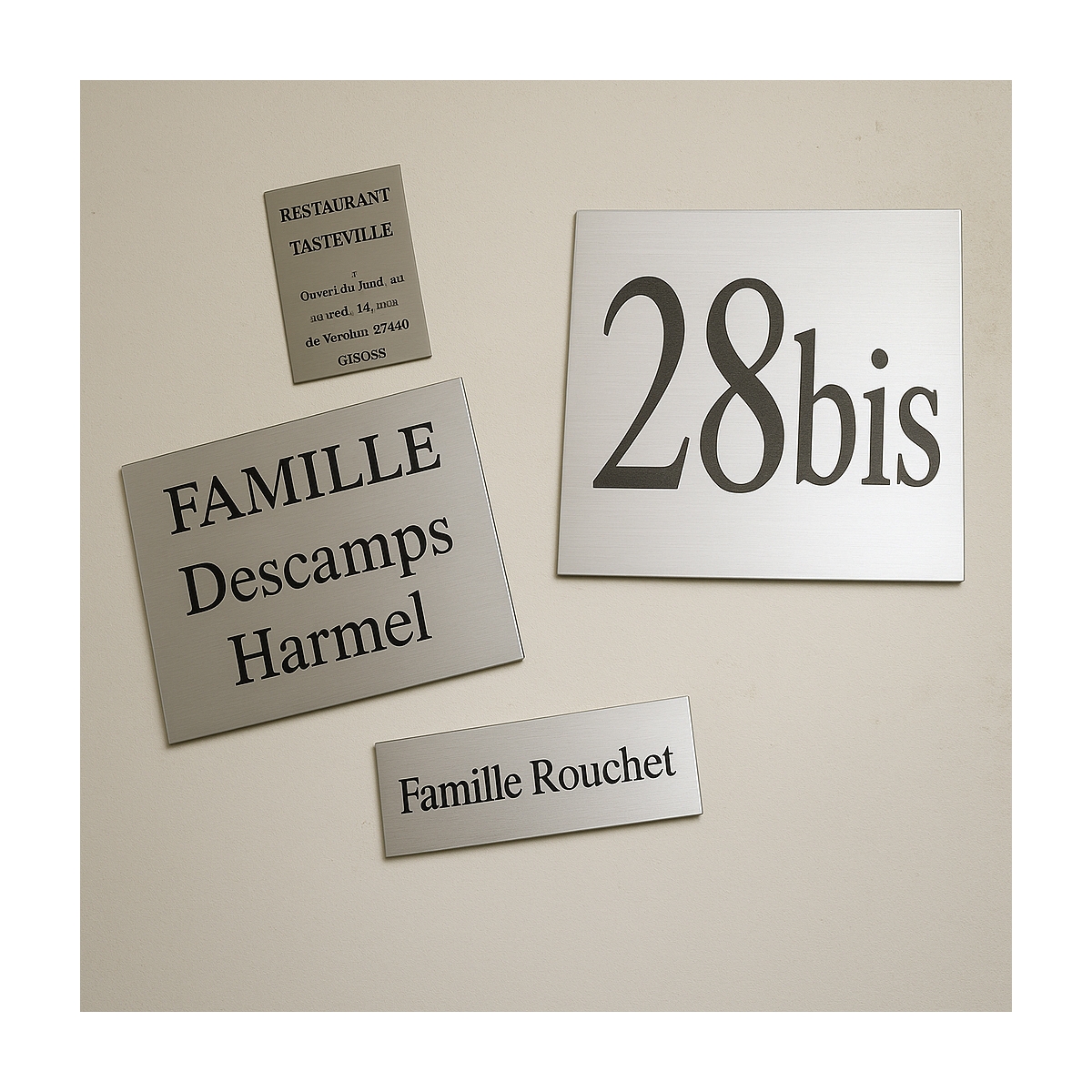 Plaque de porte maison - gravure sur aluminium - Signalétique en ligne Plaque de porte maison - gravure sur aluminium - Signalétique en ligne