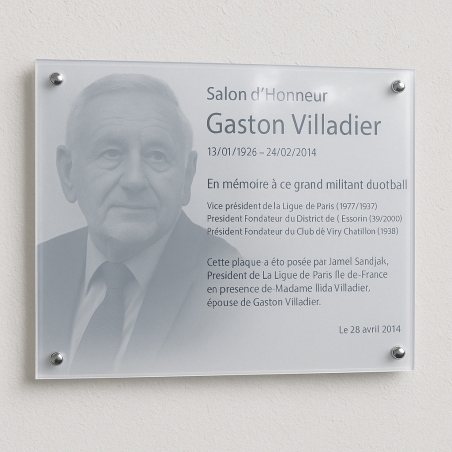 Plaque commémorative en plexiglas sur mesure | Plaque Personnalisée