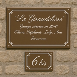 Lot plaque émaillée + numéro assorti Liseret