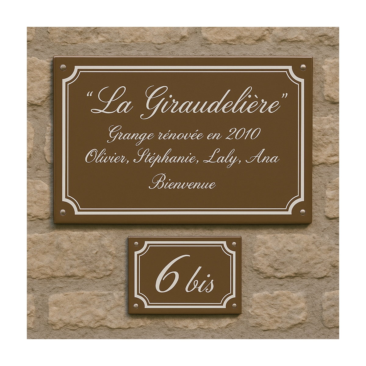 Plaque émaillée + numéro assorti avec liseret | Plaque Personnalisée Plaque émaillée + numéro assorti avec liseret | Plaque Personnalisée